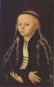 Lucas Cranach Portrait Supposed to Be of Magdalena Luther (mk05) Norge oil painting art